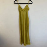 House Of CB HOUSE OF‎ CB 'Salma' Chartreuse Satin Slip Dress green /Size XS NWOT Photo 12