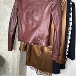 ALLSAINTS  Balfern Moto Leather Biker Jacket in Burgundy Photo 8