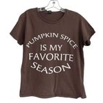 Boutique Brown Pumpkin Spice T-Shirt Size Large Photo 0