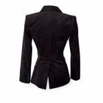 Norma Kamali Black Corduroy Blazer Jacket Size 4 Fitted Lined Stretch Classic Photo 2