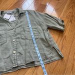 ZARA Green Cropped Relax fit Boxy Button Down Linen Shirt summer slouchy Sz XL Photo 6