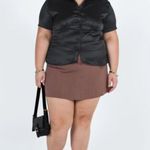 Princess Polly Bessie Black Satin Button Front Collared Blouse Plus Size 18 Photo 2