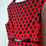 Connected Apparel  Red Black Geometric Sleeveless Sheath Dress Women Size 12 #‎ Photo 10