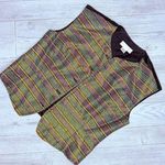 Doncaster Vintage  button front sleeveless vest metallic silk blend shirt 14 Photo 0