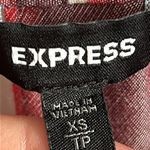 EXPRESS Women’s Tie Front Cropped Button Up Striped Blouse Photo 6