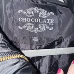 Black Chocolateate brand puffer jacketed gold buttons and zipper Size M Photo 2