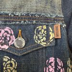 Moschino VTG Jeans Denim Floral Jacket Size US 4 Photo 2