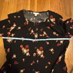J. Jill Black Floral Long Sleeve Dress Photo 11