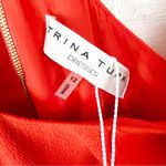 Trina Turk Golda Orange Tomato Front Pleated Pants Side Pockets Jumpsuit Size 12 Photo 2