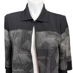 Chico's Chico’s Travelers Collection Black Silver Geometric Open Front Jacket Large Photo 1