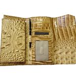 Brahmin NWT Soft Checkbook Wallet in Chino Melbourne Croc-embossed Leather Photo 2