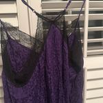 Scotch & Soda  deep Purple Slip Dress slit Black Lace size 42 Shorter Length XL Photo 7