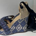 Theodora & Callum by Stuart Weitzman Biarritz Blue Aztec Espadrille Wedges Sz 10 Photo 7
