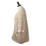 Cardigan Wool Blend Cream Chunky Knit Popcorn Open Front Small Hotel Particulier Photo 1