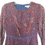 Boden black georgette brown velvet animal print silk blend midi dress 2P Photo 1