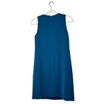 Vince Crepe Shift Dress with Pockets Size 0 Teal Blue Sleeveless Shift Photo 4