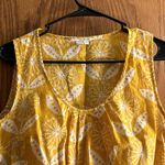 Boden Anthropologie Mustard Yellow White Sleeveless Blouse Size 6 EUC #1049 Photo 2