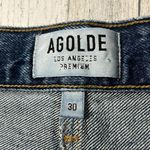 AGOLDE  distressed button fly denim mini skirt size 30 Photo 8