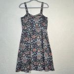 Loft Ann Taylor Dark Paisley Floral Gray Button Down Sundress Size 6 Sleeveless Photo 1