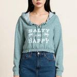SALTY & HAPPY Beach Hoodie NWT XL Blue Photo 0