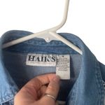 Haik's Vintage‎ 90s Medium Denim Cottage Lace Rose Floral Embrodered Button Up Blue Photo 6