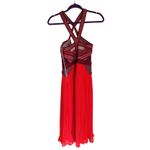 Three Floor NWT  True Formal Bustier Midi Dress 4 Red Orange Cocktail Event 1970s Photo 6