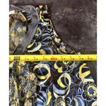 Rozae RN Sz. Small Silk Blouse Sleeveless Tie VNeck All Over Print BOHO USA Made Photo 6