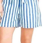 J.Crew white blue striped linenāblend paperbag shorts M Size M Photo 0