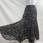 CHAPS  Ralph Lauren flowy black and white sheer layered maxi skirt size large Photo 0