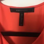 BCBGMAXAZRIA  Steacy Ruffle Tank Top Coral Orange Zip Front Size XS Photo 4