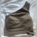 Lululemon One Shoulder Asymmetrical Activewear Crop Top Brown Grey Photo 0