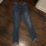 Abercrombie & Fitch High Rise Jeans Frayed Hem Distressed Denim Blue Size 2 Photo 1