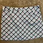 Lady Hagen  Women's 12 Blue Purple Black White Plaid Golf Tennis Skort Skirt Zips Photo 4