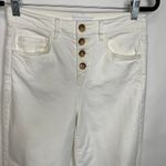Loft Cream Button Front Wide Leg Jeans Sz 25 0 Photo 4