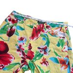 Ralph Lauren LRL Lauren Ralph Lauren 100% Linen yellow floral cropped pants size 14P Photo 5