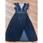 Saylor  black Alexandra Velvet & Lace V-Neck Dress size L Photo 8