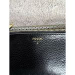 Fossil Unisex Slim Fold Leather Wallet Black & Green with Zipper Photo 1