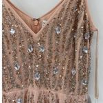 Mac Duggal 93566 Peach Sequin Tulle Sleeveless V-Neck Formal Gown Size 0 NWT Photo 4