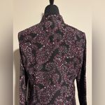 Michael Kors Preloved Black and Pink Floral Paisley Zip Up Blouse size medium Photo 7
