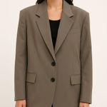 ZARA  Oversized Classic Blazer Gray Medium Photo 0