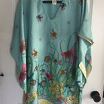 Natori  Swim Cover-Up Tunic Short Sleeve Fish Reef Ocean  Size S Photo 0