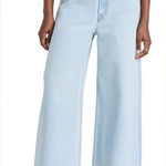 NWT MOTHER Women's Snacks! High Waisted Pushpop Cuff Crop Jeans size 23 Blue Photo 0