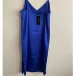 Shinestar 🆕 Satin Split Hem Cami Dress Royal Blue XS🆕 Photo 3