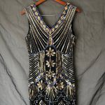 None Unbranded Gold and Black Beaded Flapper Dress Size Large Photo 1