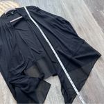 Eileen Fisher  black silk drape front cardigan Photo 3