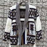 70s Starsky and Hutch Tribal Southwestern Aztec print Cowl Neck Cardigan Sweater Brown Size L Photo 1