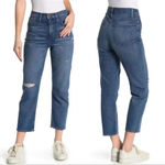 Madewell  Womens Blue Distressed Cropped Classic Straight Leg Jeans Size 32 Photo 1