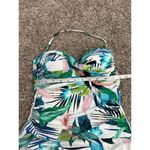 La Blanca NWOT In The Moment Bandeau One Piece Swimsuit Green Multi Print Size 2 Photo 7
