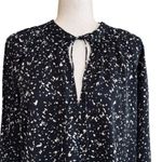 Bishop and Young Blouse Black White Speckled Wide Sleeve Tunic Top Size XS NEW Photo 1