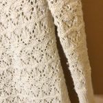 American Eagle Wool Blend Open Knit Scoop Neck Metallic Glitter Sweater Beige S Photo 2